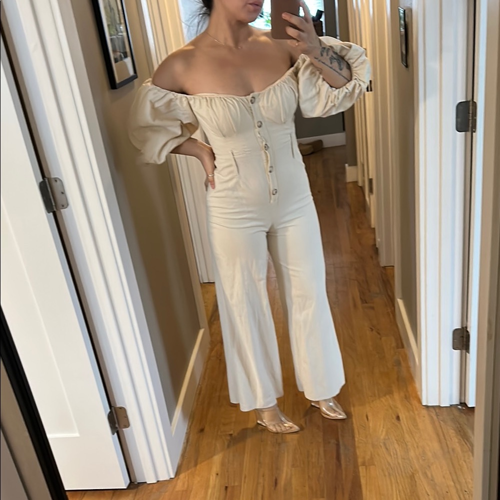 ASOS DESIGN puff sleeve jumpsuit